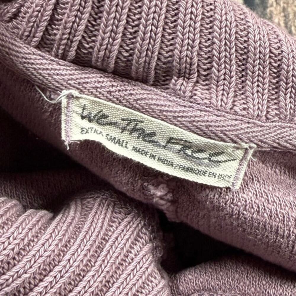 Free People We The Free Zip Neck Oversized Sweater Lavender Slouchy Pullover XS - Picture 5 of 11